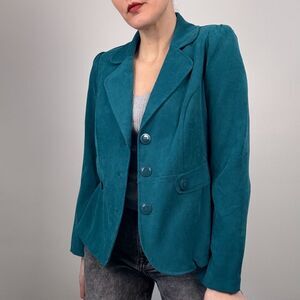 Vintage Notations Teal Blazer Jacket